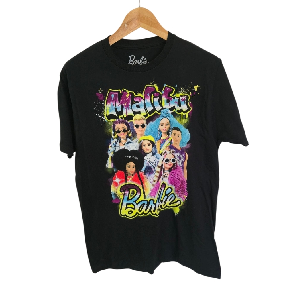 NWOT Barbie Graphic Malibu Short Sleeve Tshirt Black Size Medium